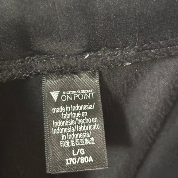 Victoria’s Secret Black Velour Jogger Pants L Rhinestone Zip Detail - Picture 7 of 8